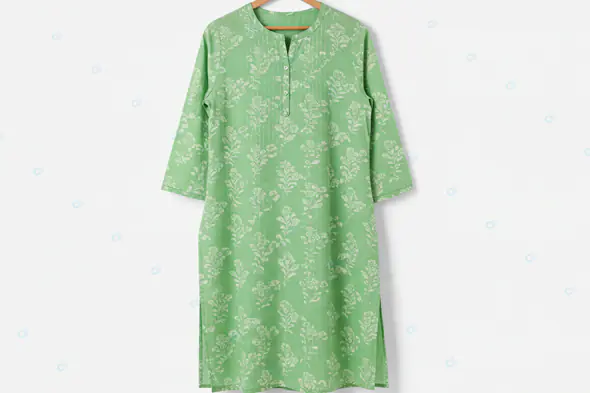 Mint Green Floral Kurta