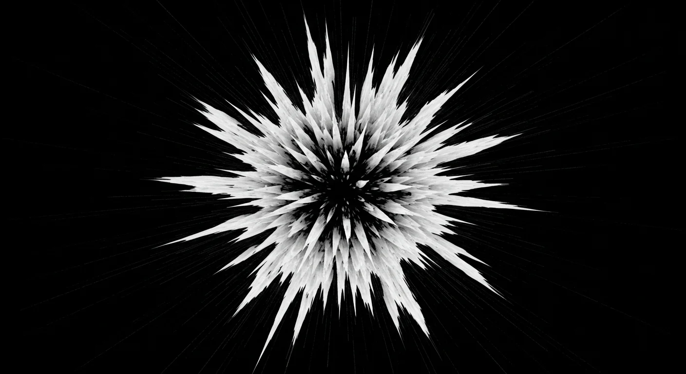 Sharp Ink Explosion Element on Black Background