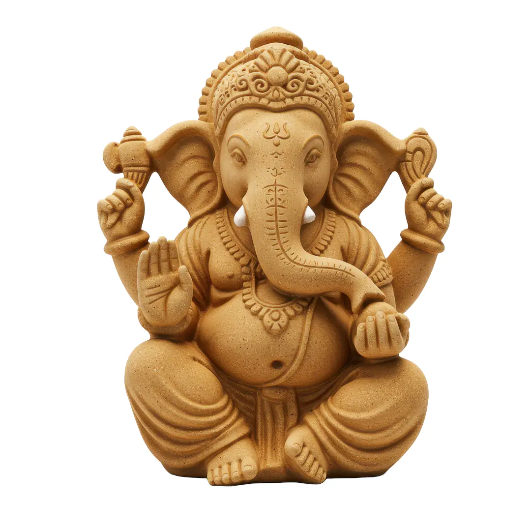 Lord Ganesha Idol PNG – Clay Style Ganpati Decorative Figure