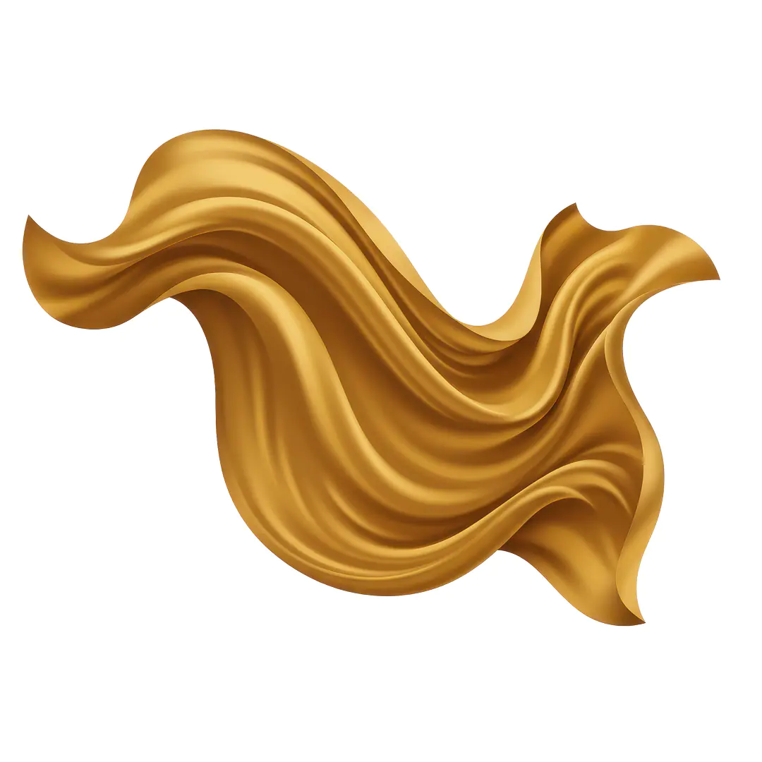 Flying Golden Cloth PNG – Shiny Fabric Texture with Transparent Background