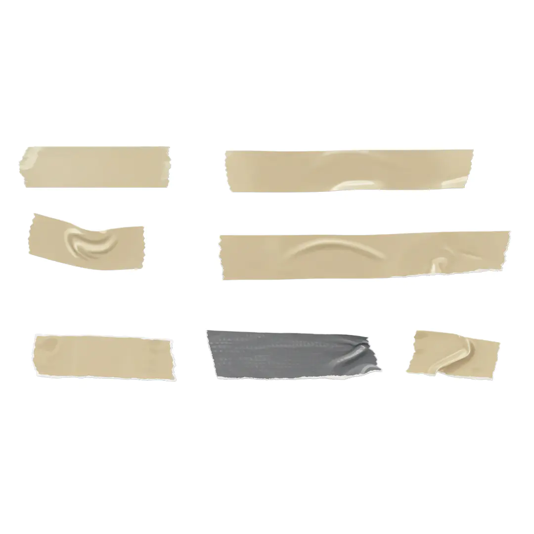 Transparent Adhesive Tape PNG Set – Realistic Masking and Duct Tape Collection