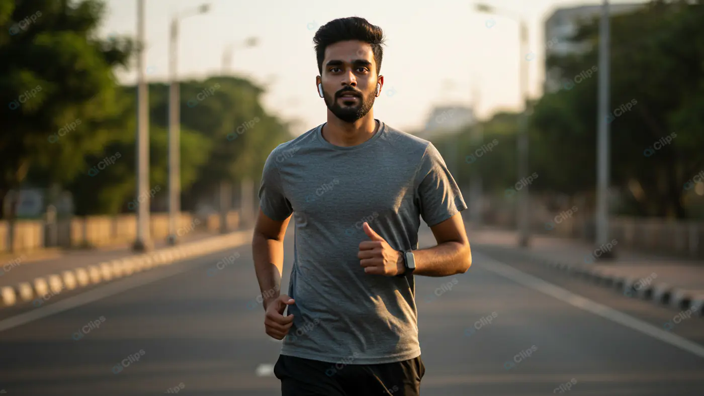 Urban Morning Jog in Grey