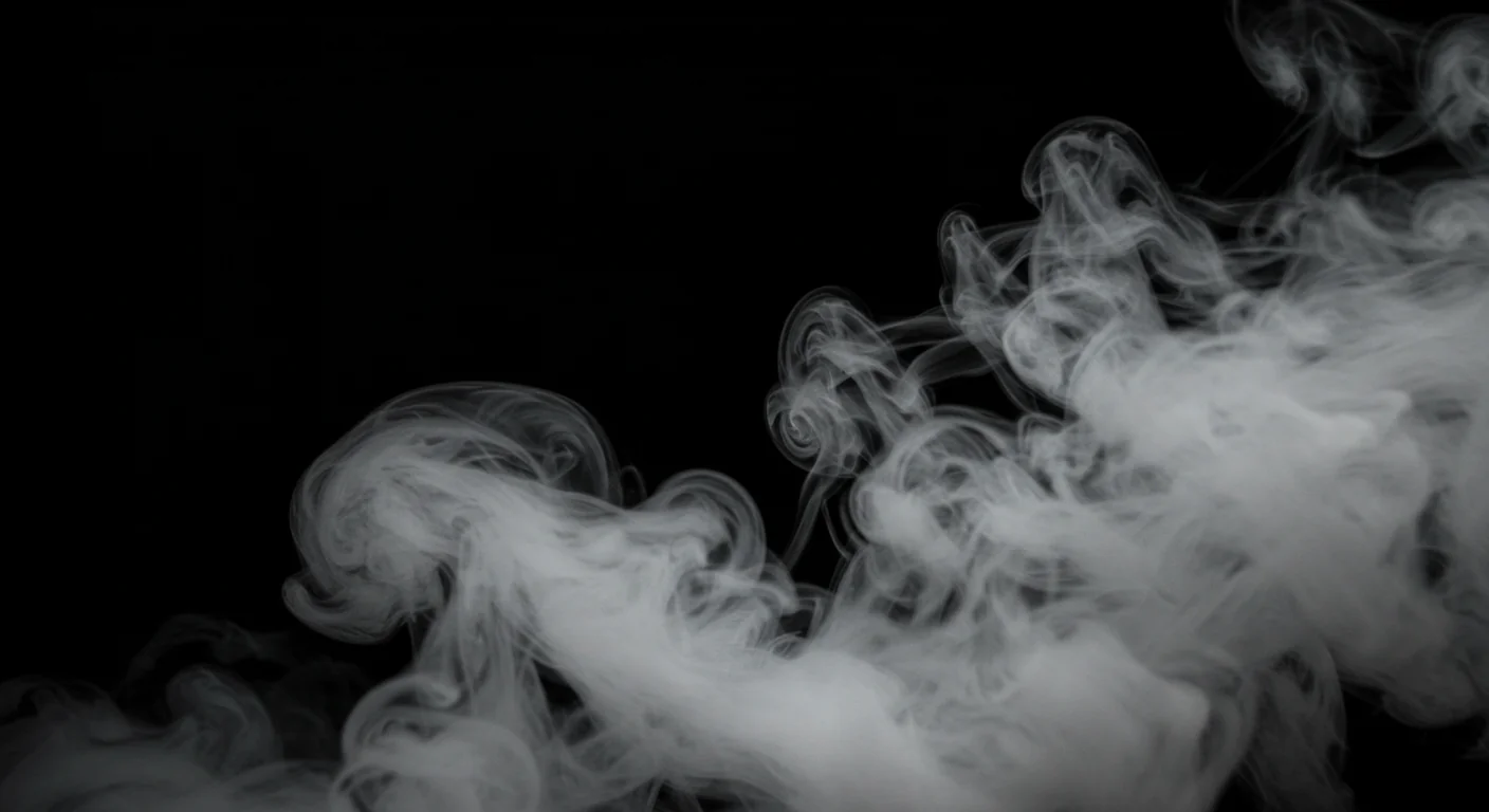 Realistic White Smoke Texture Overlay on Black Background