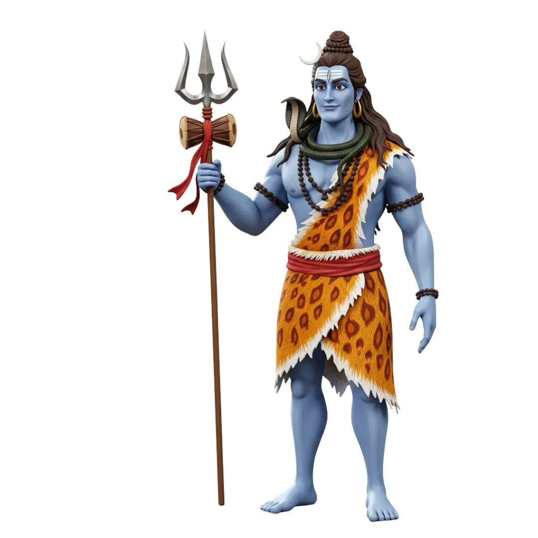 Shiva Deity 3D Illustration