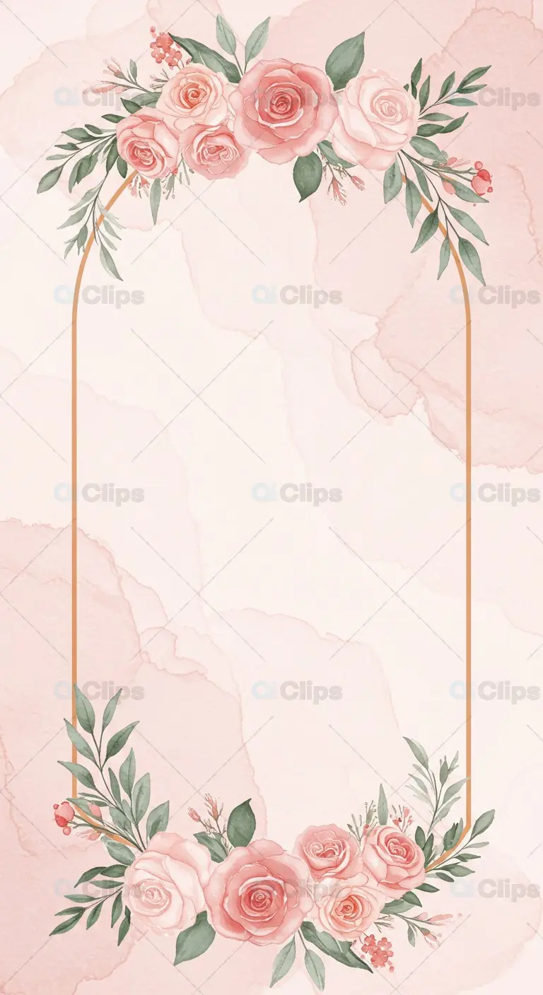Pink Floral Watercolor Background