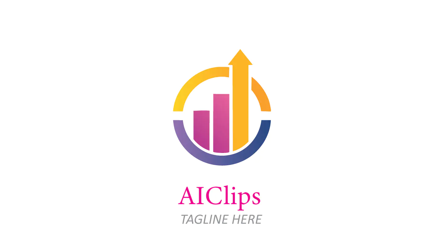 Colorful Upward Bar Chart Logo in Circular Frame for Financial Growth and Business Analytics