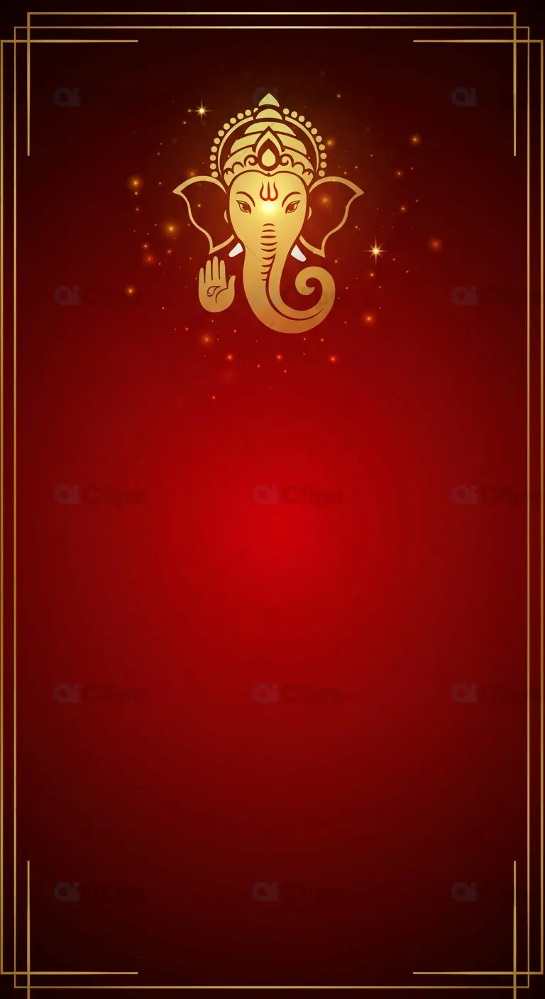 Ganesh Chaturthi Red and Gold Festive Template