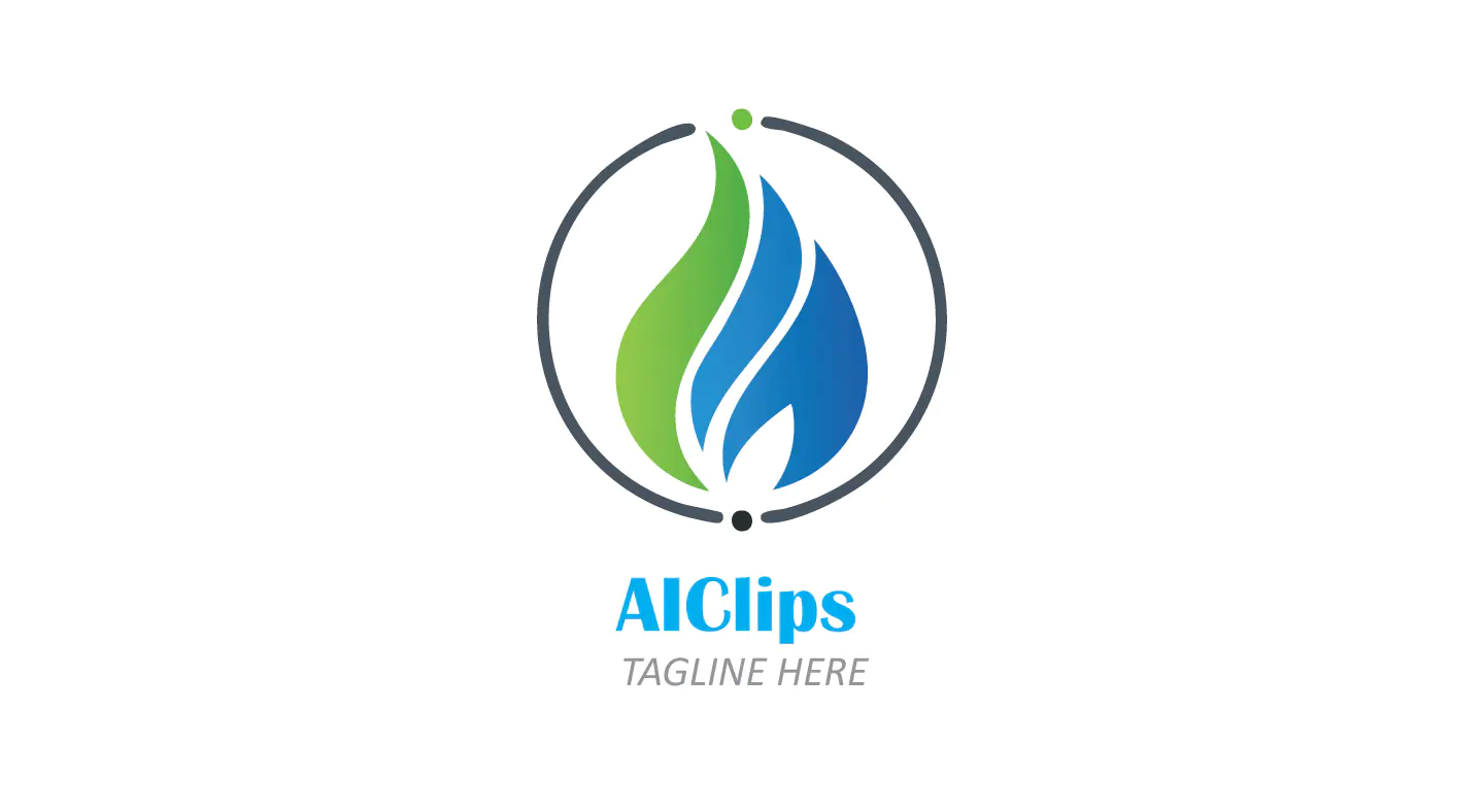 Eco Flame Logo with Green and Blue Gradient for Sustainability and Energy Brands