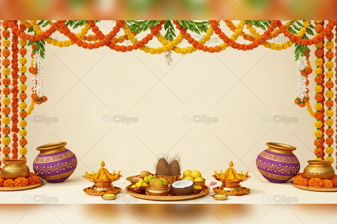 Indian Festive Pooja Setup Background