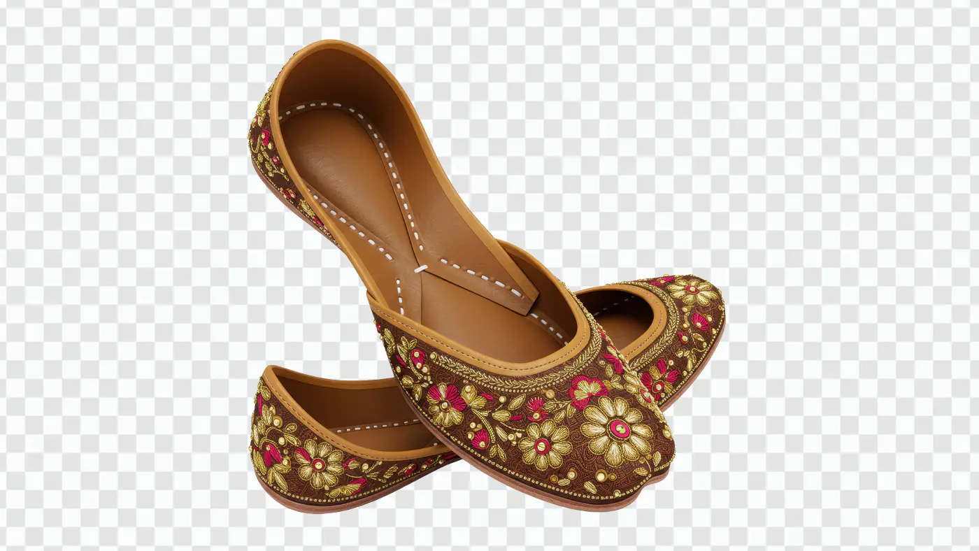 Traditional Brown Embroidered Jutti PN