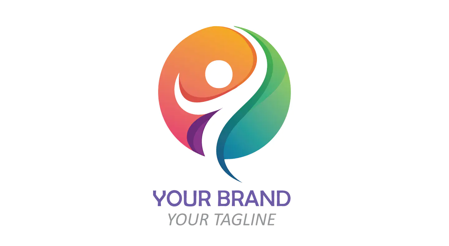 Colorful Abstract Human Figure Logo for Wellness, Education, and Creative Brands