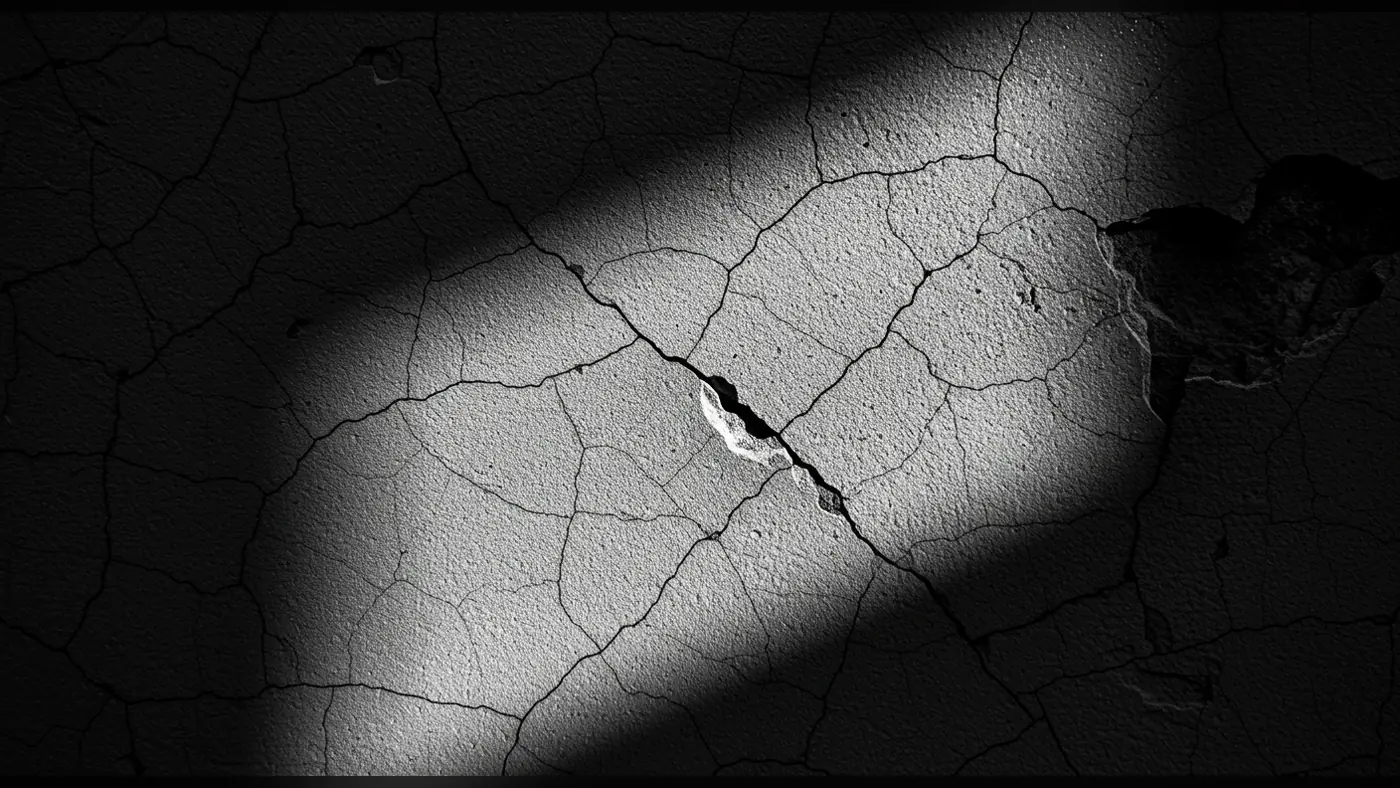Cracked Wall Texture with Dramatic Light Shadow Overlay
