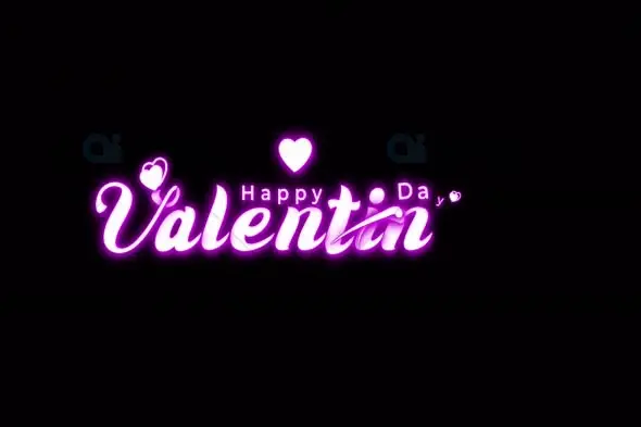 Happy Valentine's Day Neon Text Animation