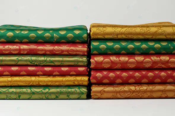 Luxurious Silk Brocade Fabric Stack