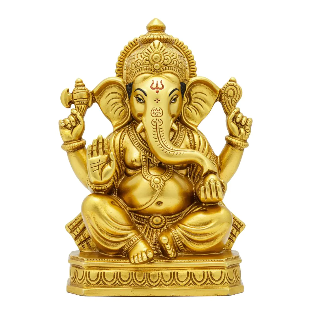 Golden Ganesha Figurine