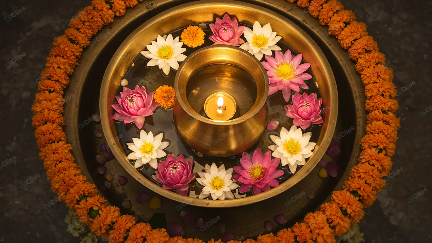 Serene Diwali Thali Arrangement
