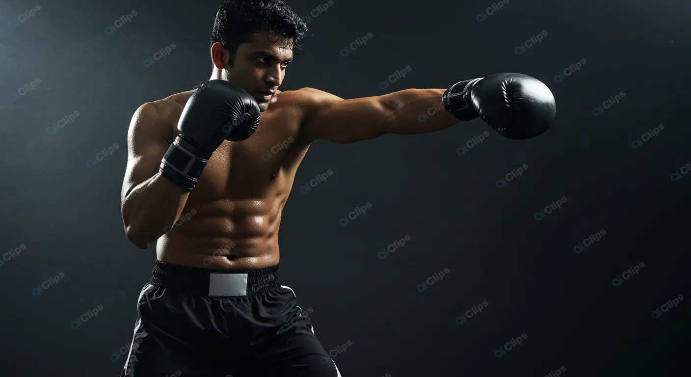 Powerful Indian Boxer in Action
