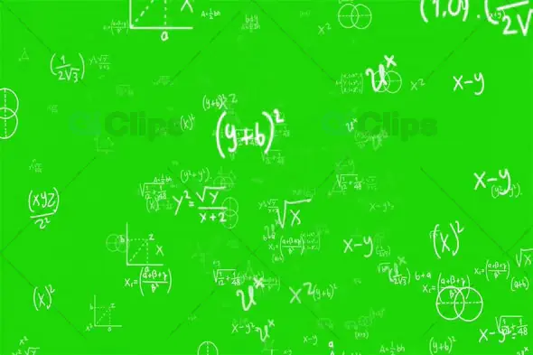 Floating Mathematical Equations Animation on Green Screen