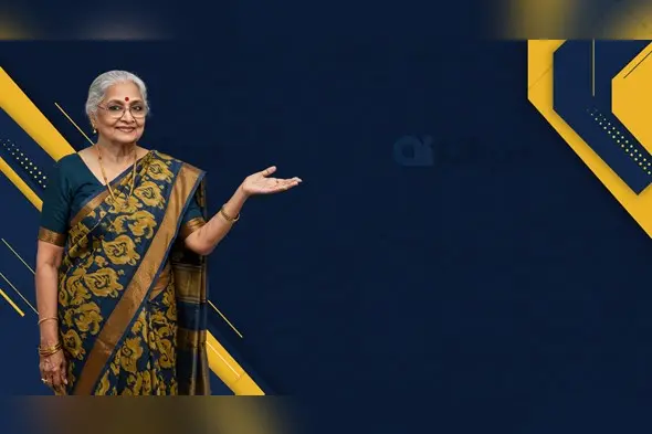 Woman in Saree with Meaningful Gesture