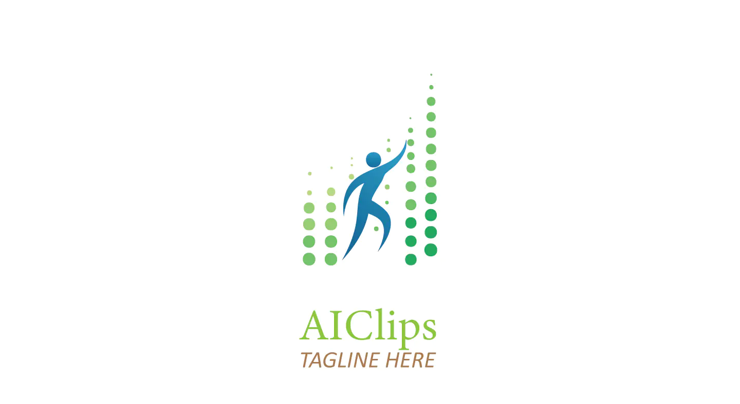 Dynamic Growth Logo with Human Silhouette and Green Dotted Bars for Finance