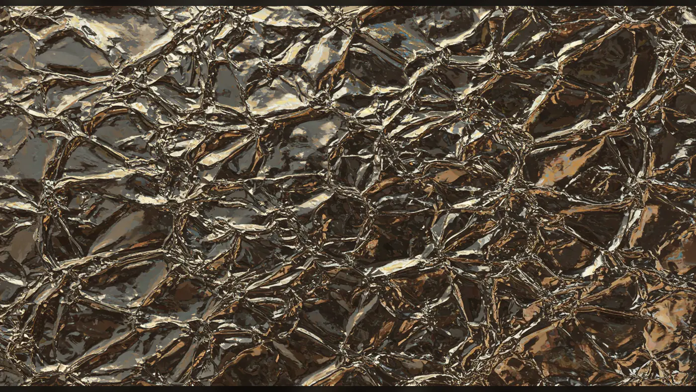 Gold Crinkled Foil Texture Background