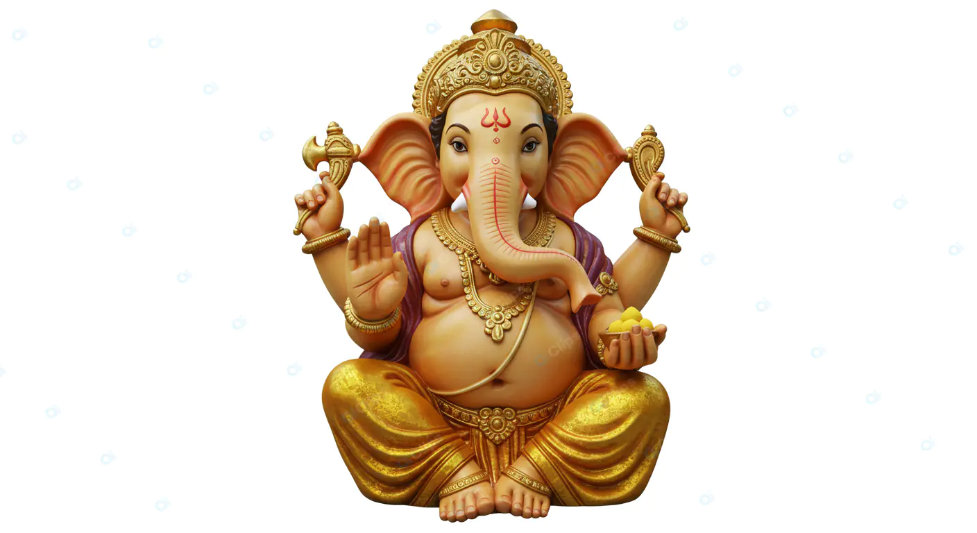 Luminous Ganesha Idol on White