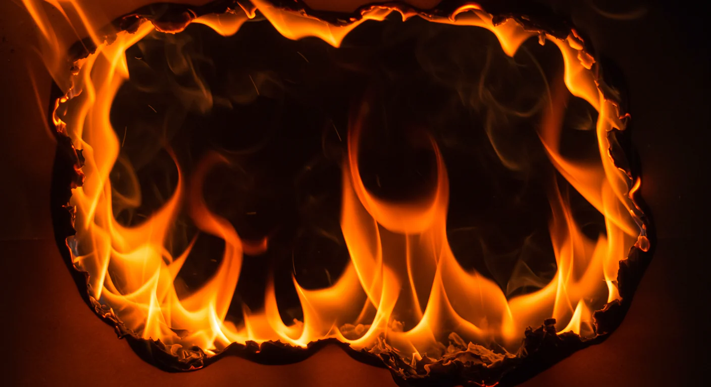 Realistic Burned Paper Fire Frame Texture for Video Effects