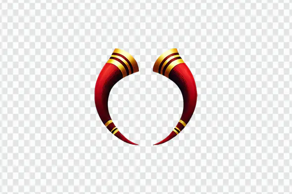 Red and Gold Devil Horns PNG Clipart for Creative Designs