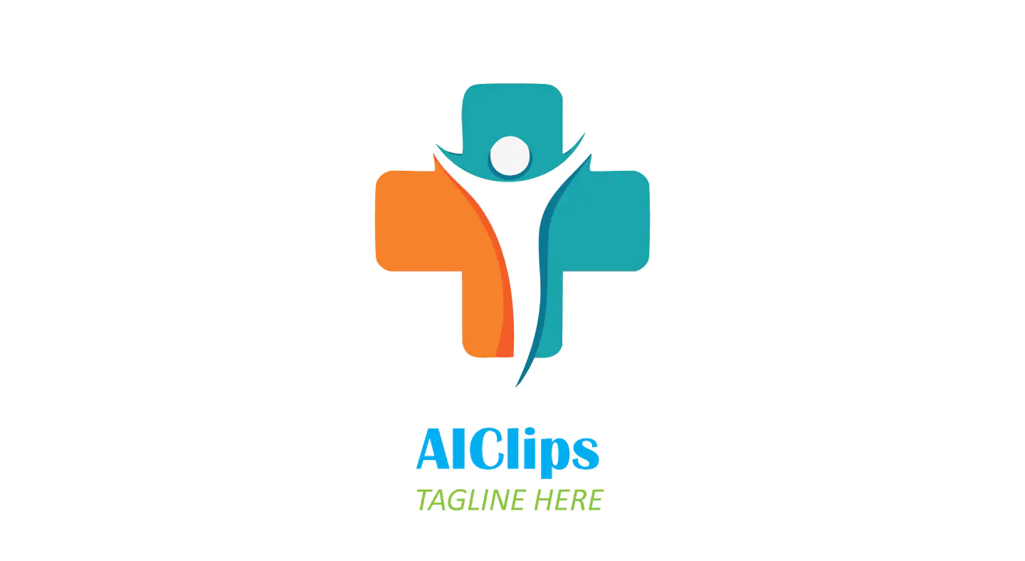 Healthcare Cross with Human Figure Logo for Clinics, Hospitals, and Wellness Brands