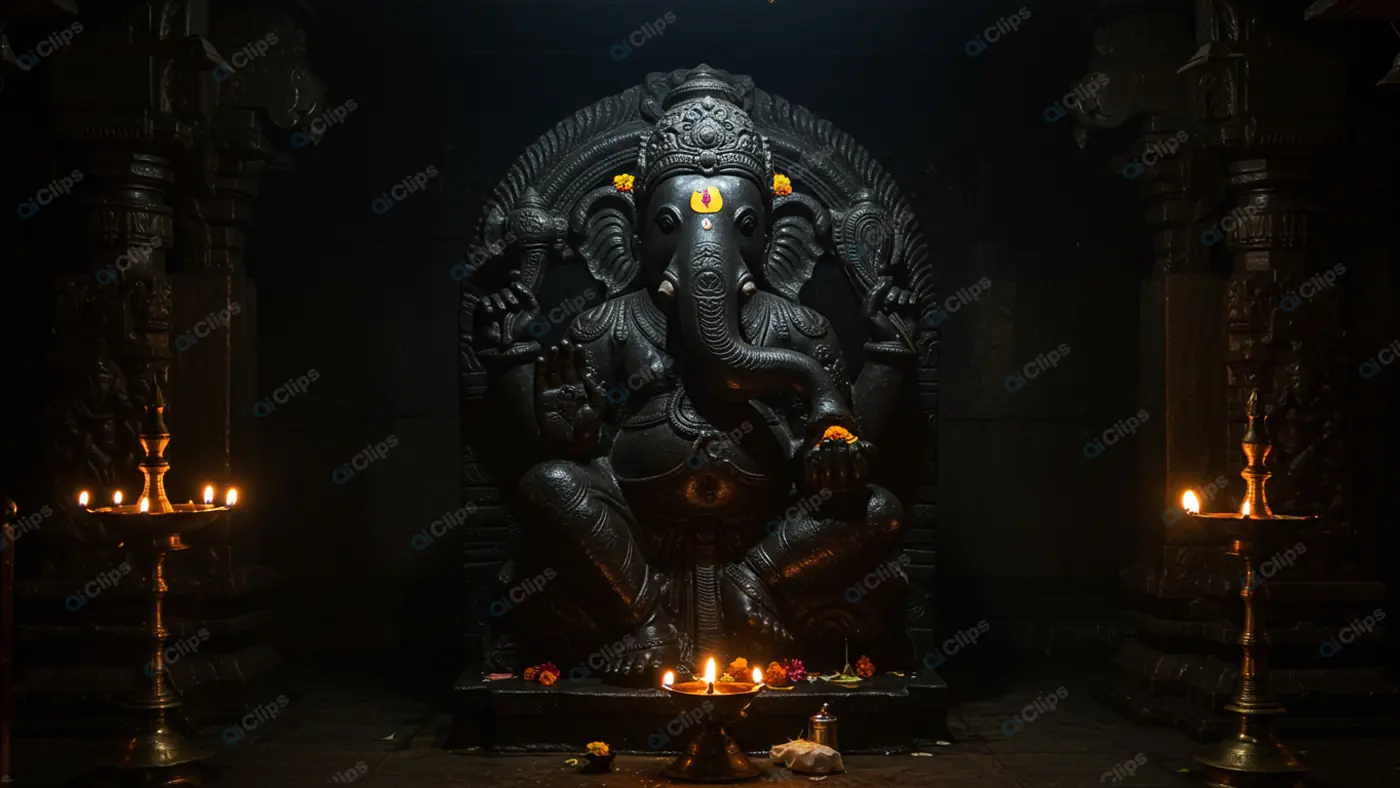 Illuminated Ganesha Shrine