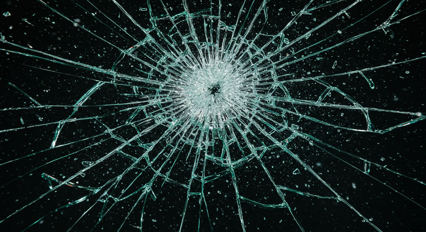 High-Resolution Broken Glass Texture with Central Shatter Impact