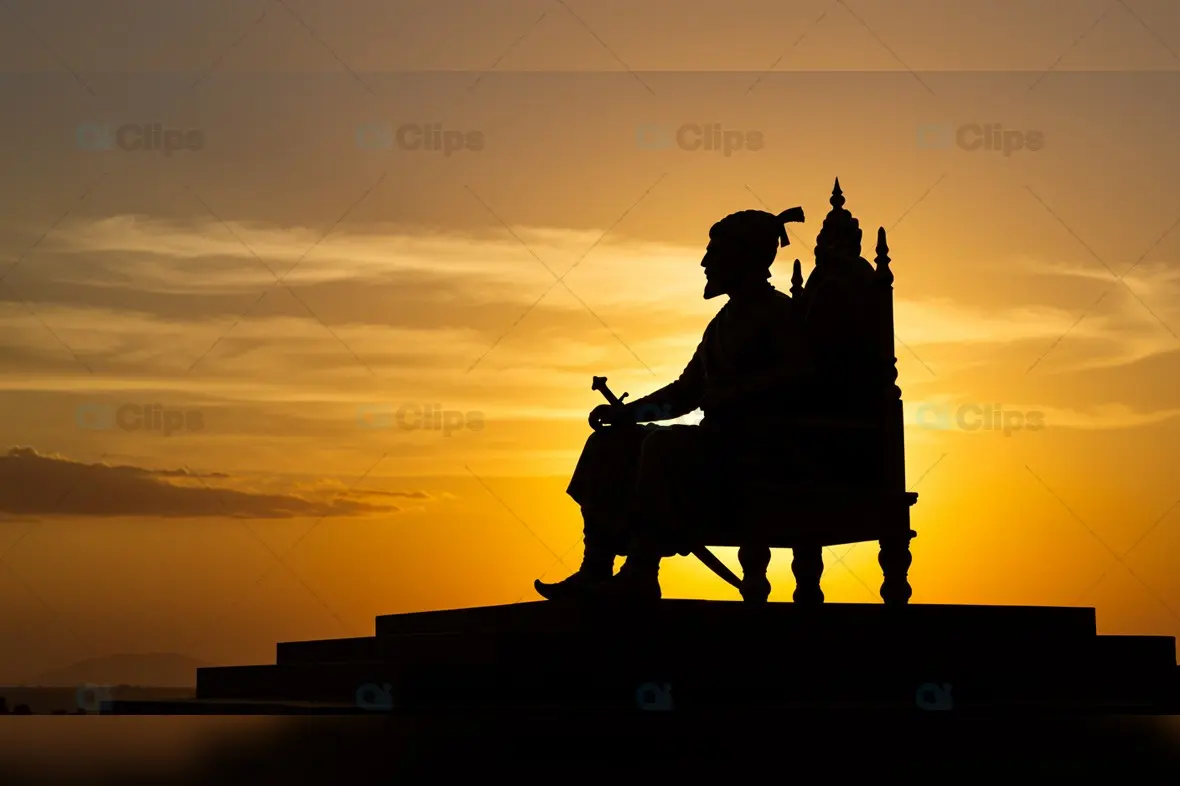 Chhatrapati Shivaji Maharaj Silhouette at  Sunset