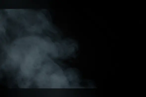 Dense White Smoke Texture on Dark Black Background