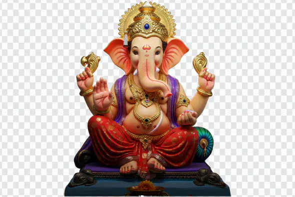 Lord Ganesha PNG Clipart for Festivals, Puja, and Decorations