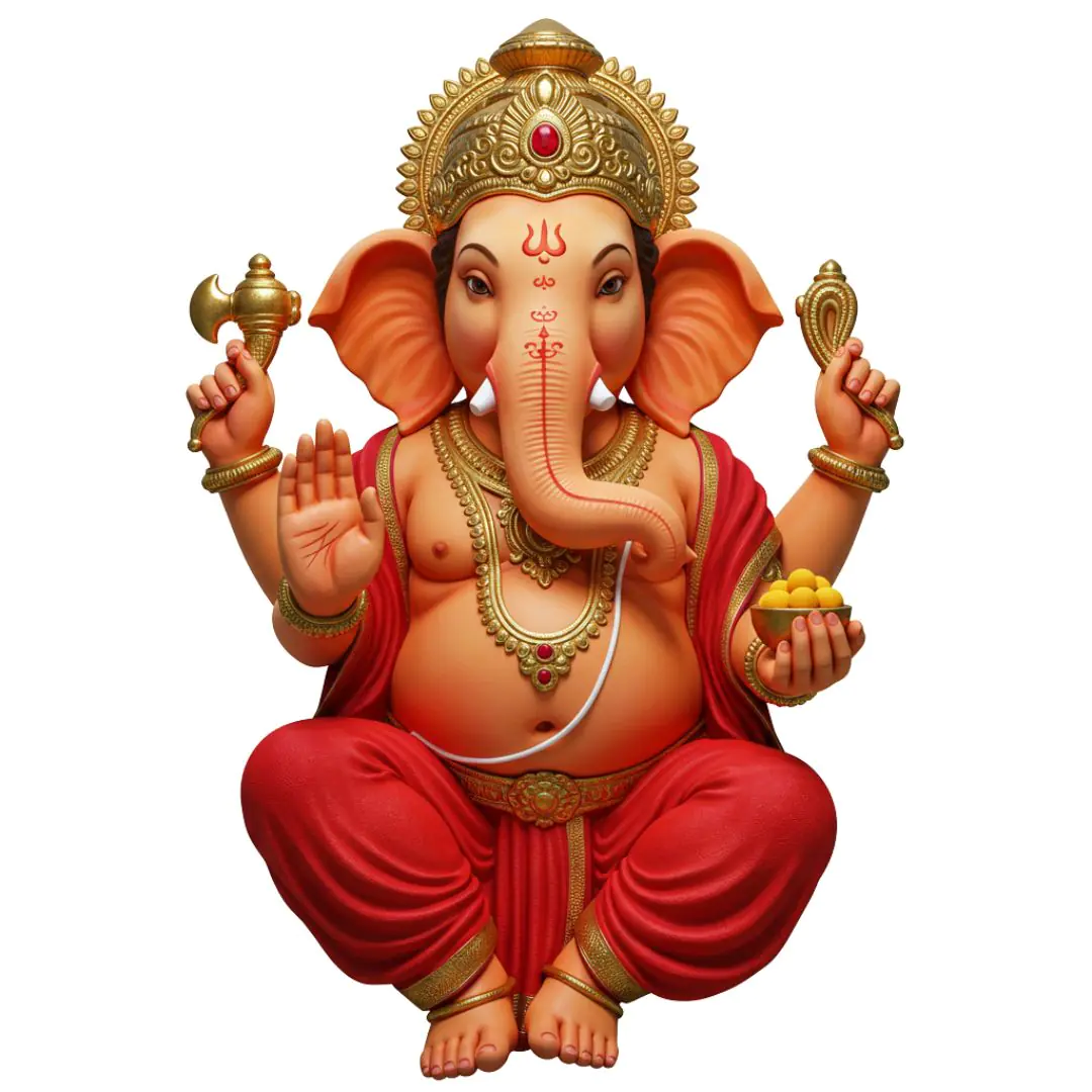 Majestic Ganesha Deity Illustration