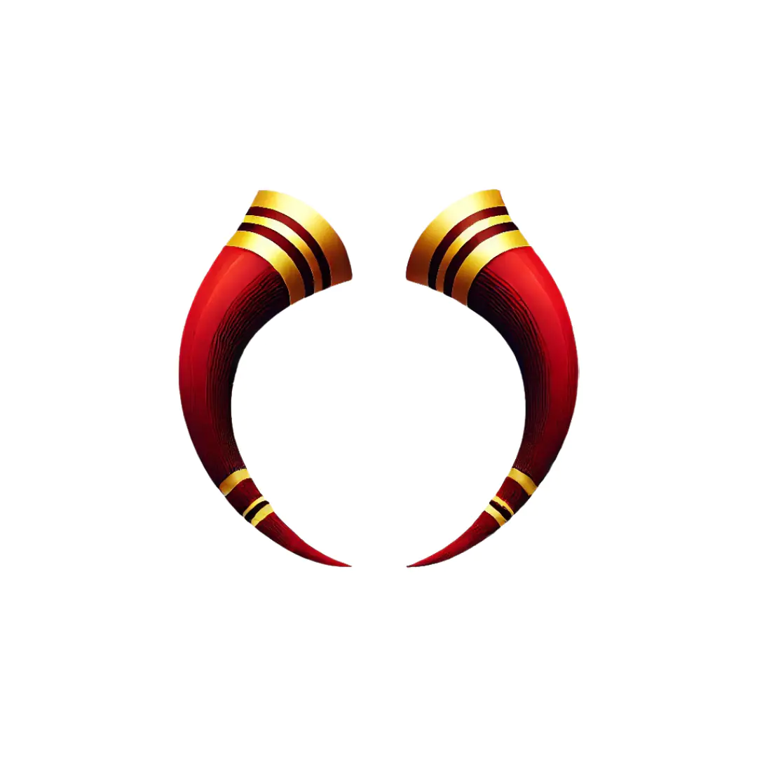 Red and Gold Devil Horns PNG Clipart for Creative Designs