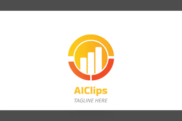 Circular Bar Chart Logo in Yellow-Orange Gradient for Finance, Analytics, and Business Brands
