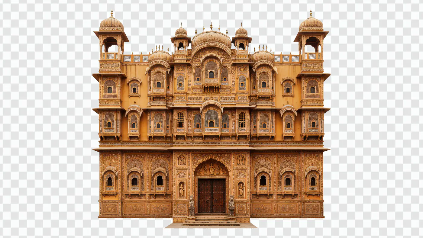 Indian Palace PNG – Majestic Rajasthani Heritage Architecture Illustration