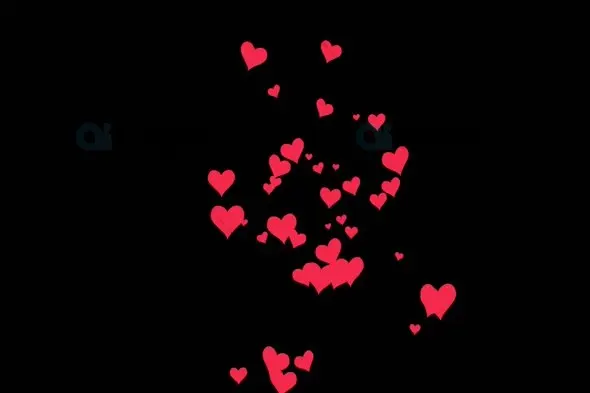 Red Hearts Animation on Black Background