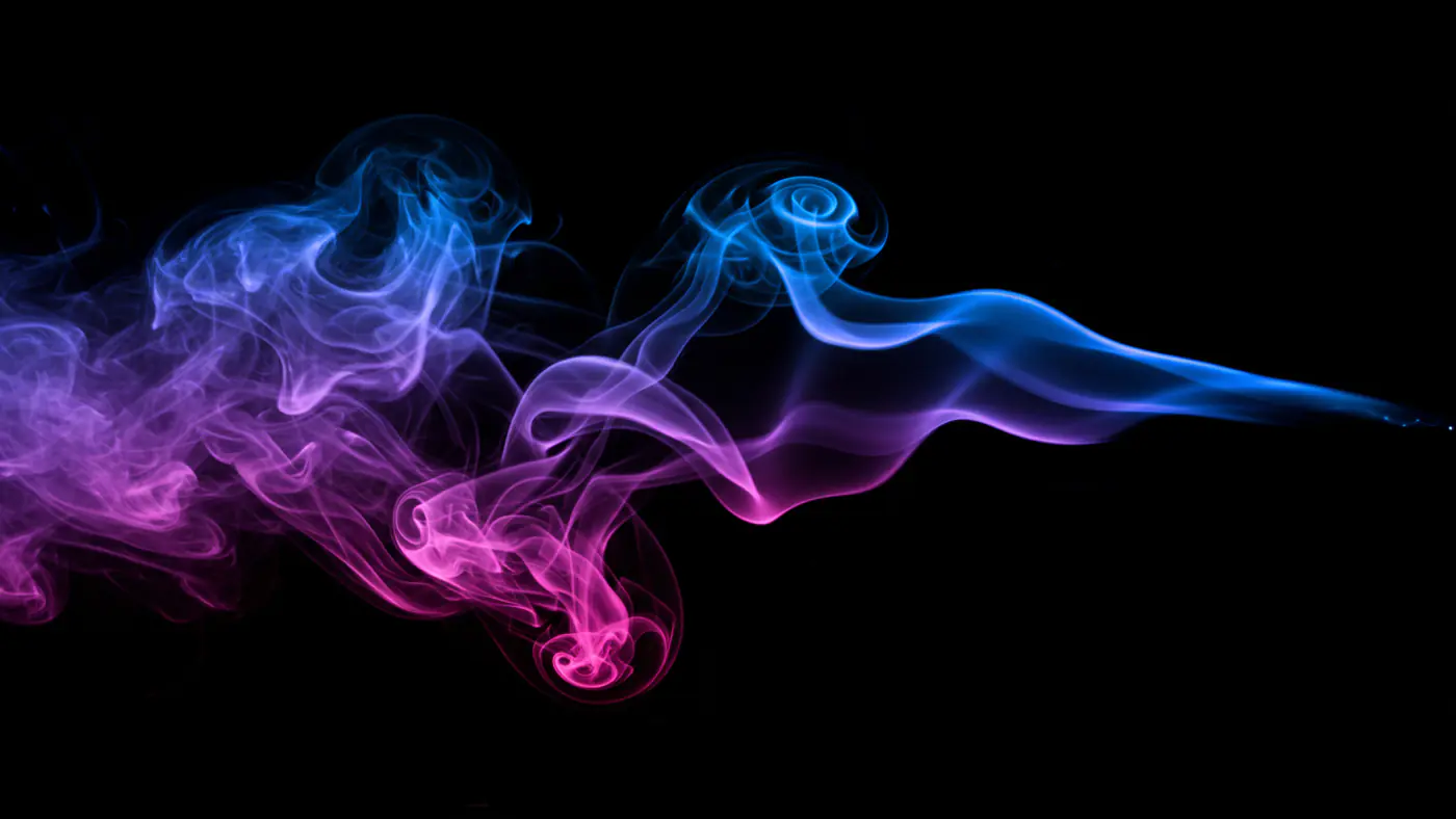 Vibrant Pink and Blue Smoke Overlay on Black Background