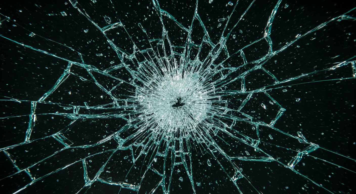Cracked Glass Texture with Central Bullet Impact