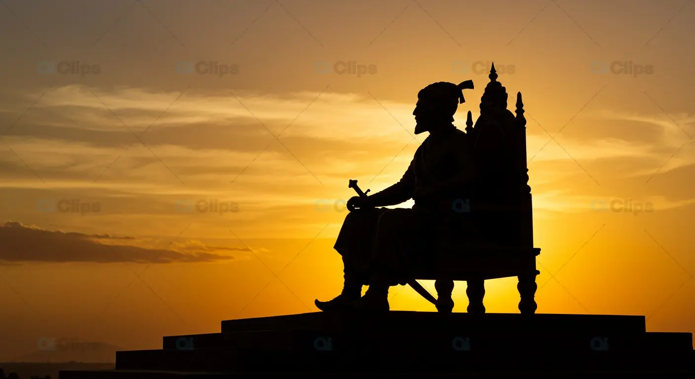 Chhatrapati Shivaji Maharaj Silhouette at  Sunset