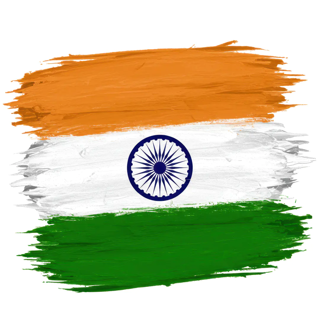 Indian Flag Brush Stroke PNG Clipart with Ashoka Chakra