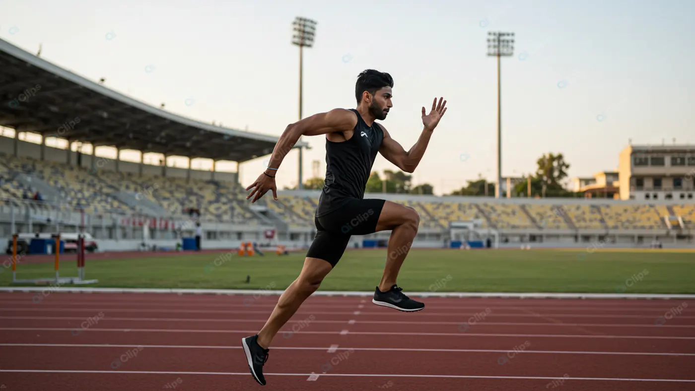 Dynamic Sprinter on Stadium Track