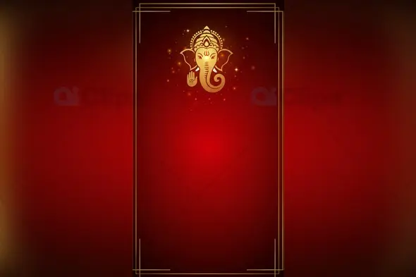 Ganesh Chaturthi Red and Gold Festive Template