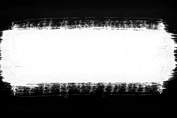 Bold White Paint Brush Stroke Texture on Black Background