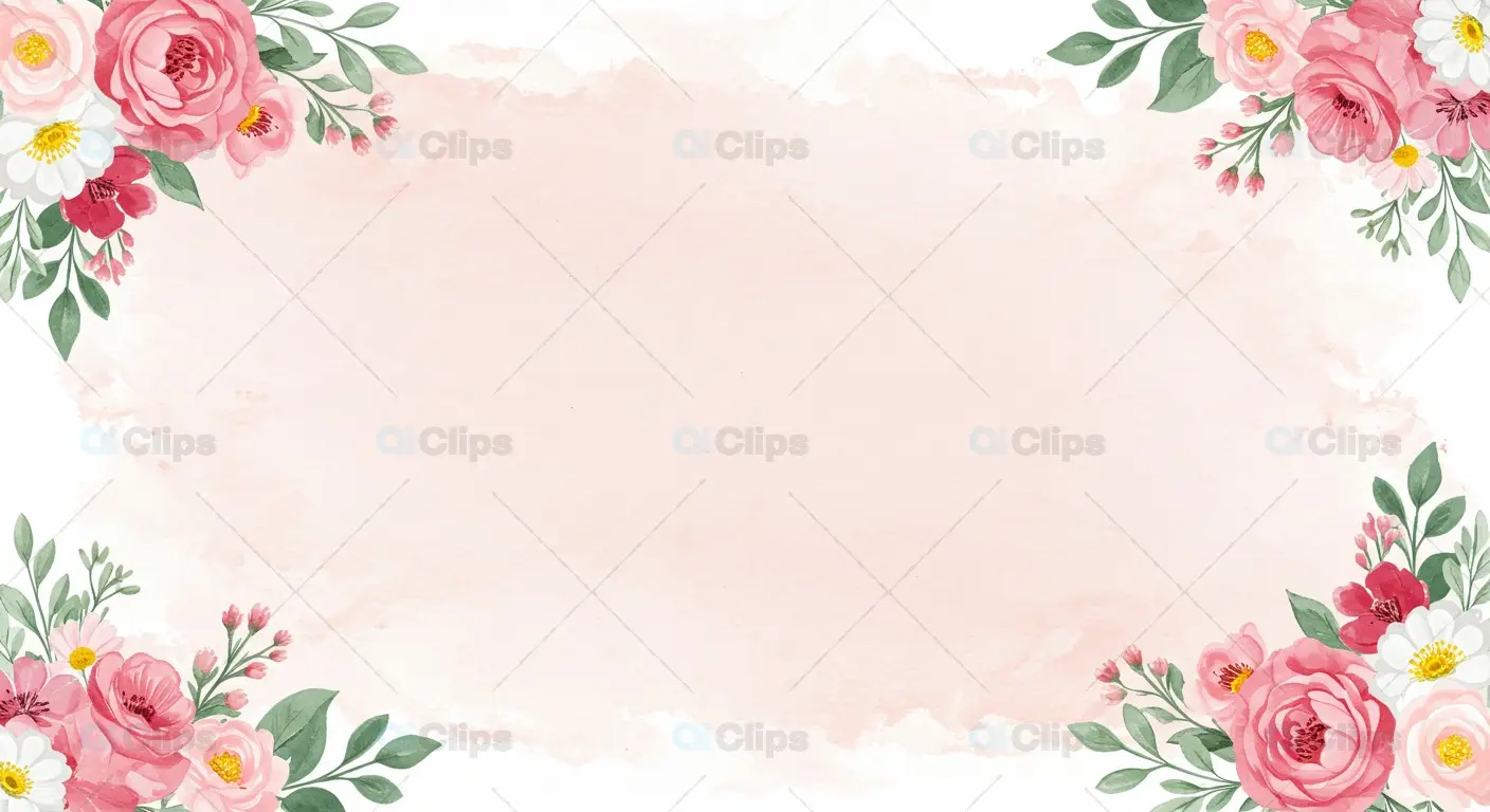 Pink Watercolor Floral Background