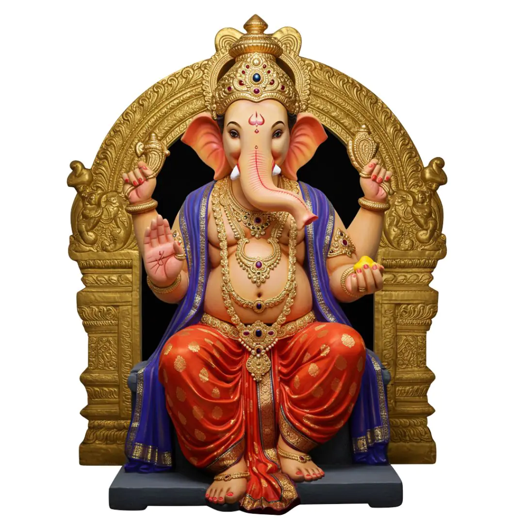 Resplendent Ganesha on Golden Throne