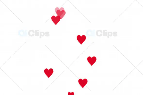 Floating Red Hearts on Minimal White Background