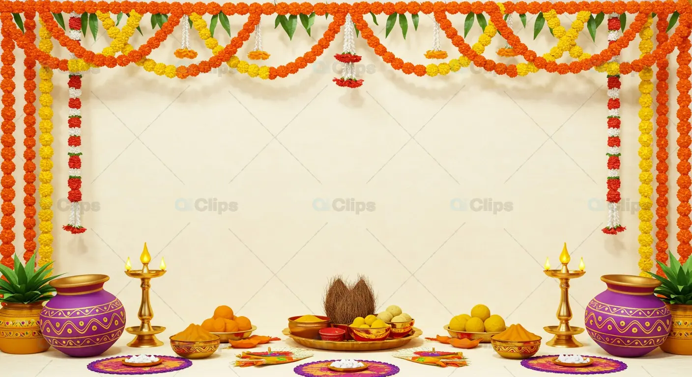 Indian Festive Pooja Decoration Background